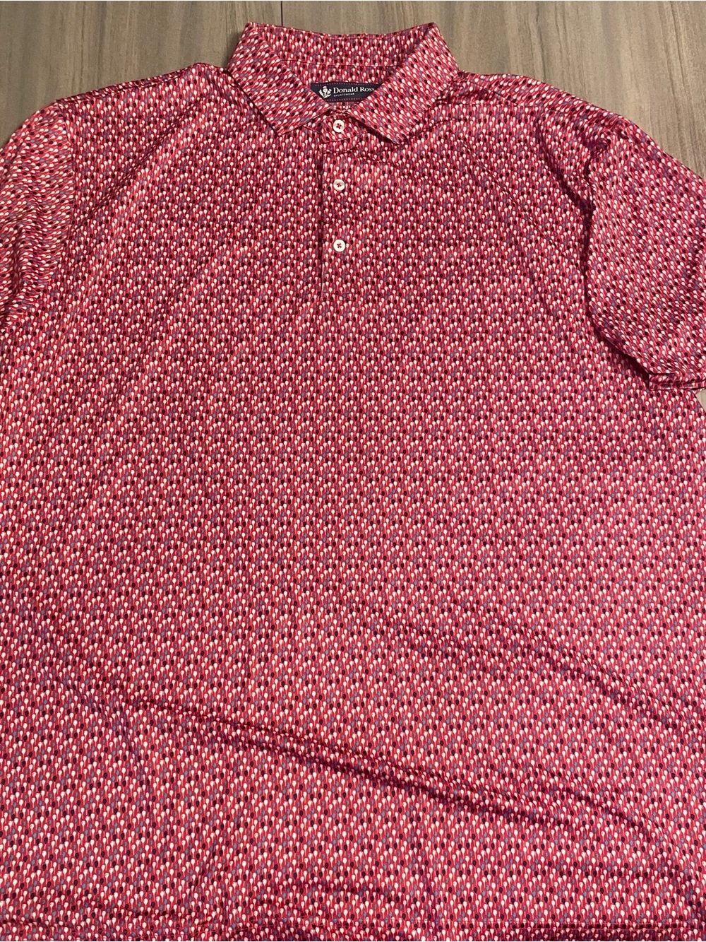 XXL Donald Ross Hendricks Sport Fit Performance Golf Polo Red Balloon Print - Picture 3 of 4